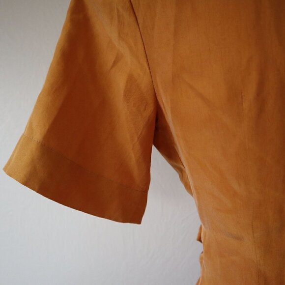 Vintage Yellow Orange Silk Gillian Wrap Dress Size 2 - Picture 11 of 13